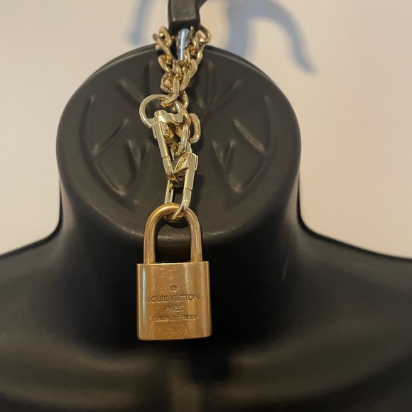 Louis Vuitton Lock (no key) on 8 inch  Gold Plated Chain Bracelet - Picture 3 of 4